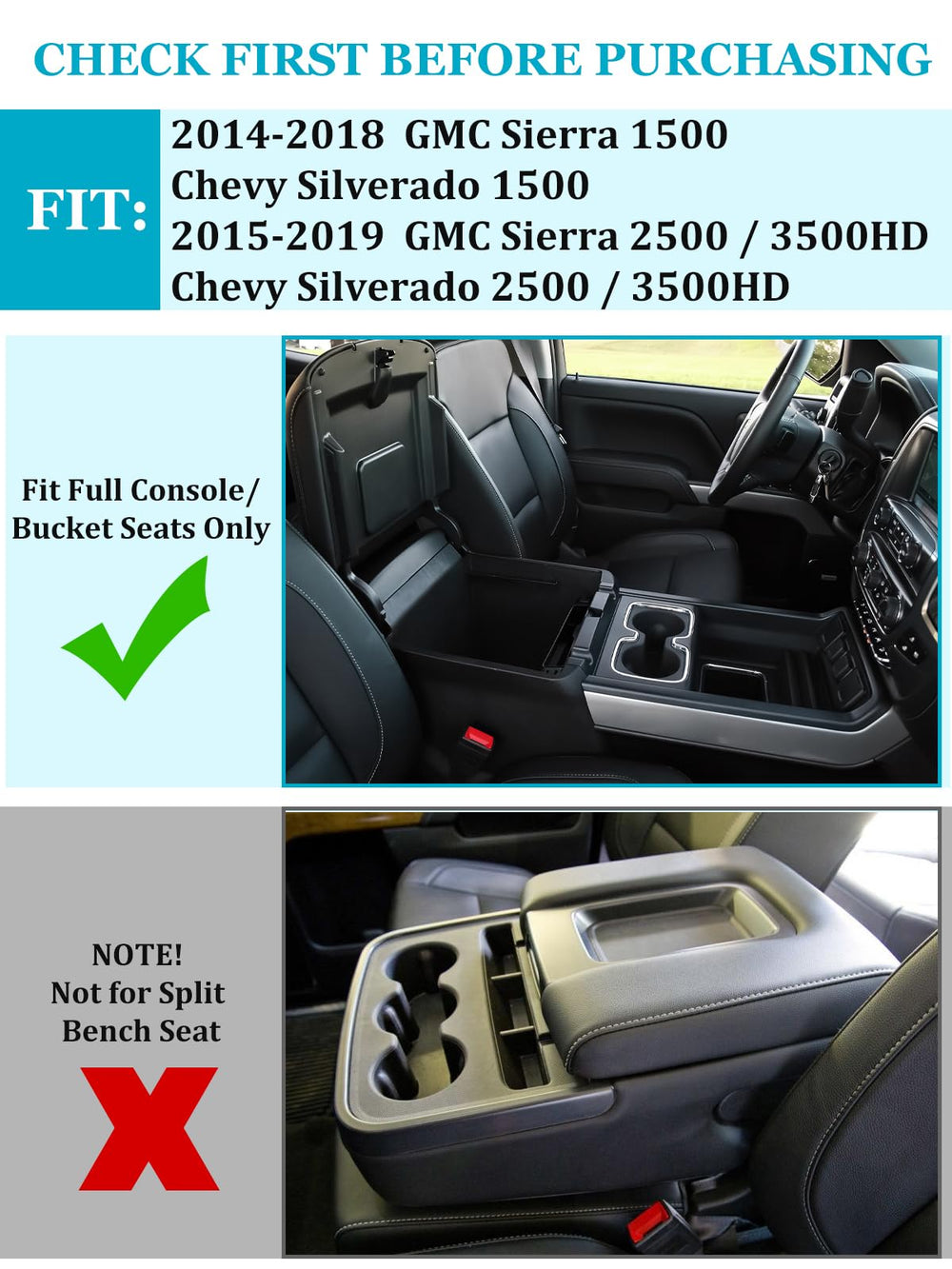 Sinvanho armrest box insert top view displaying compartments for neat storage benefit