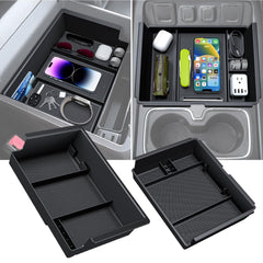 Sinvanho front view installed organizer showing tidy console and quick access benefit