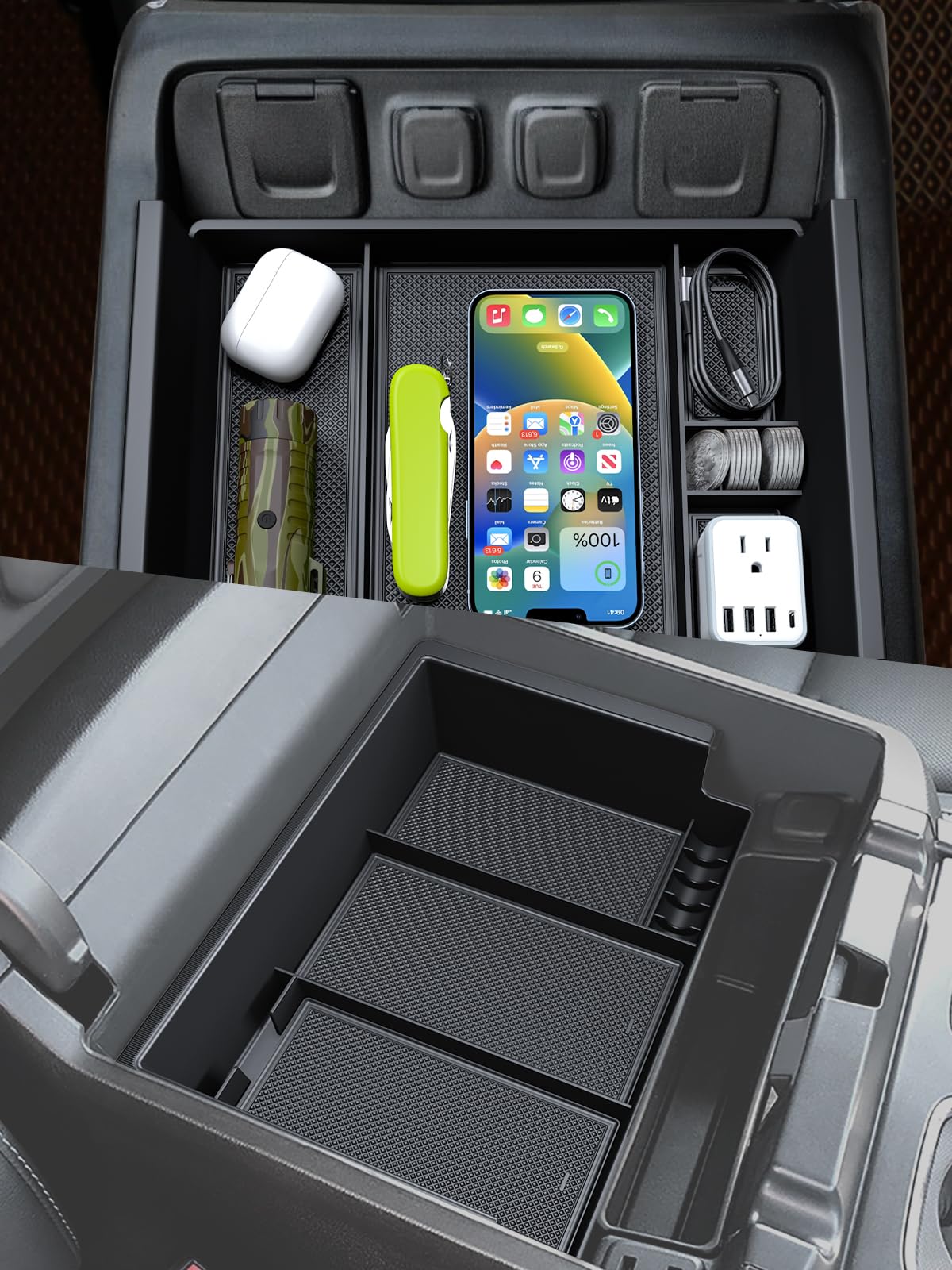 Sinvanho organizer held by hand for scale showing compact convenience benefit