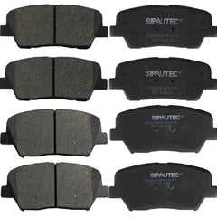 SIPAUTEC full front and rear brake pad kit showing contents and lubricant benefit