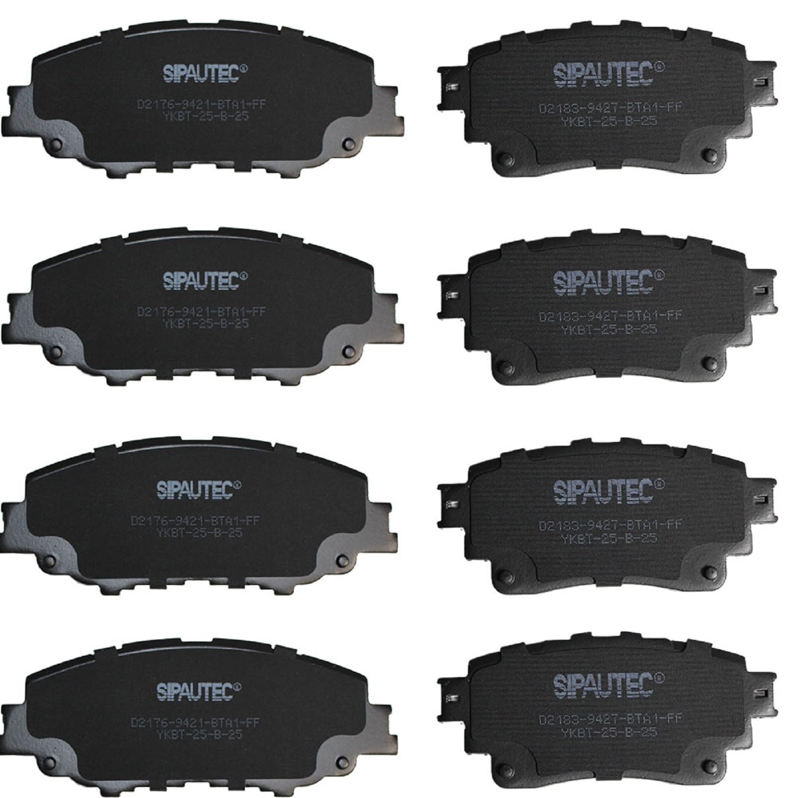 SIPAUTEC front pads packaging showing contents and fitment benefit