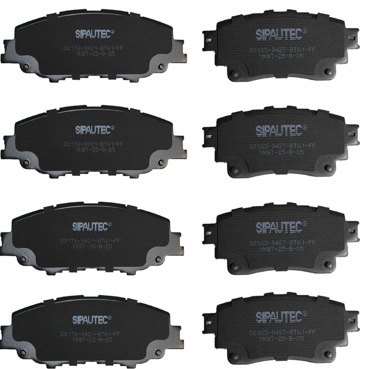 SIPAUTEC front pads packaging showing contents and fitment benefit