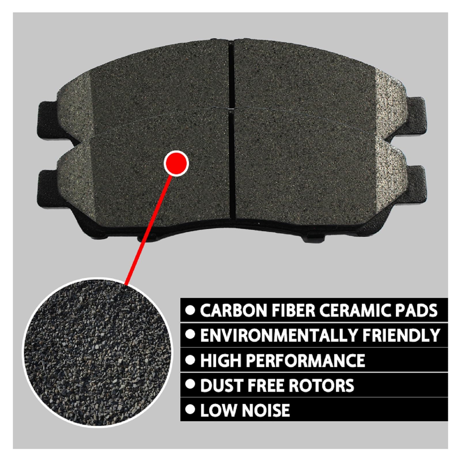 SIPAUTEC chamfered and slotted pad edge detail reducing noise benefit