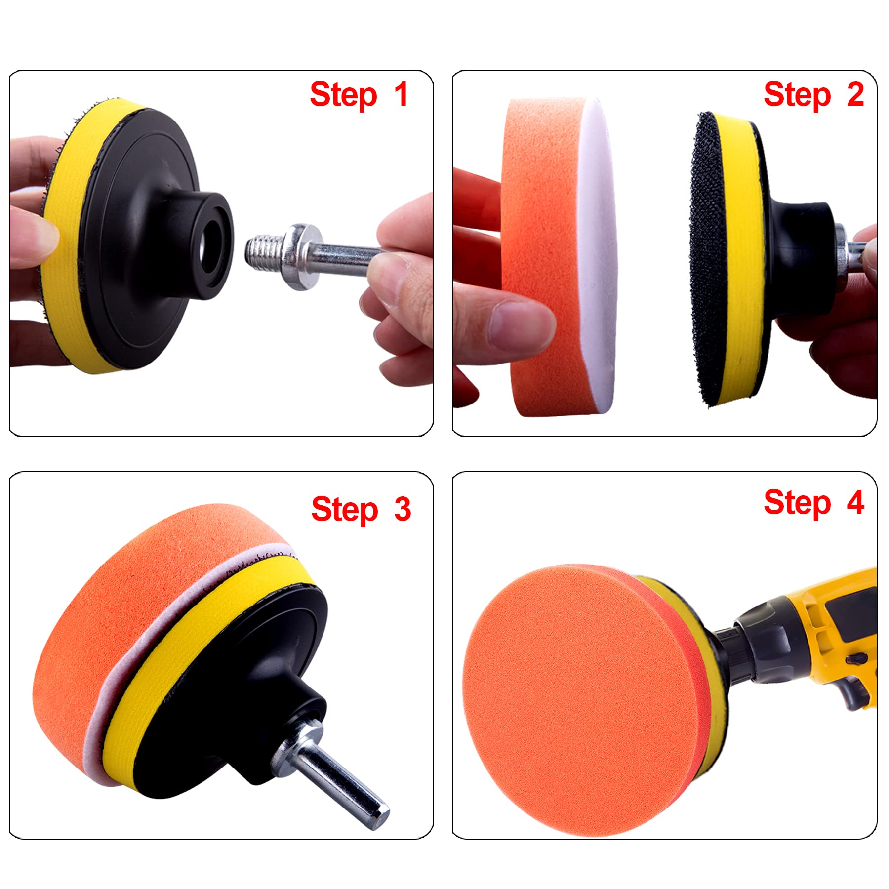 SIQUK polishing pads in use on a car bumper restoring shine efficiently