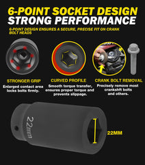 sixcow 22mm deep profile closeup showing interior 6-point geometry for secure grip