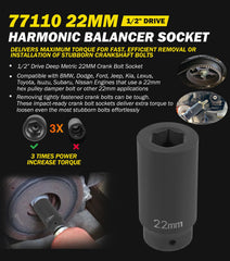 sixcow 22mm socket side profile detail highlighting thick walls and impact-ready strength
