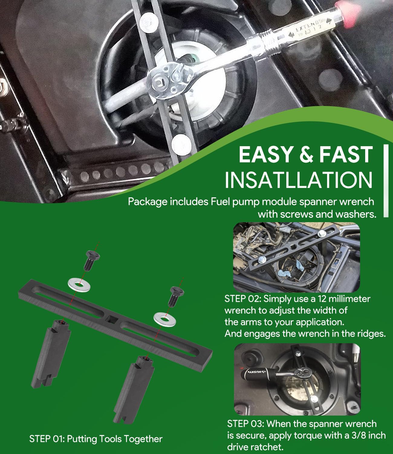 sixcow fitting various retainer sizes showing adaptability across fuel pump collars
