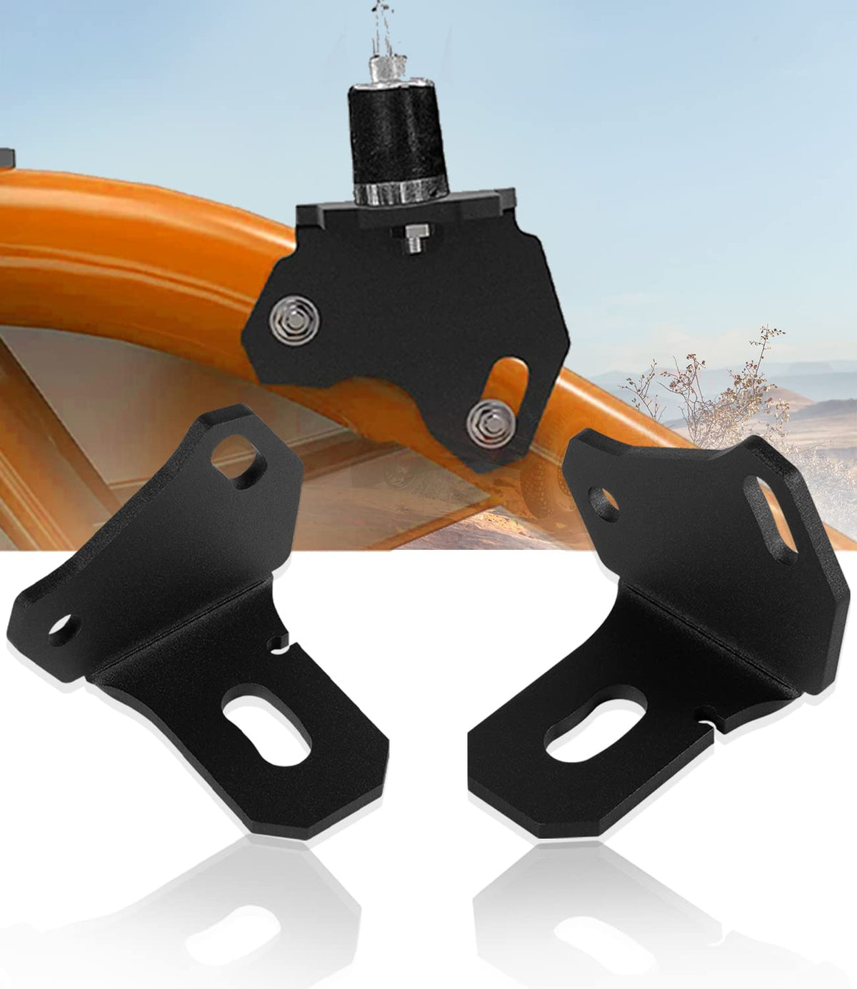 sixcow front view of two-pack whip mount showing fit and finish benefit