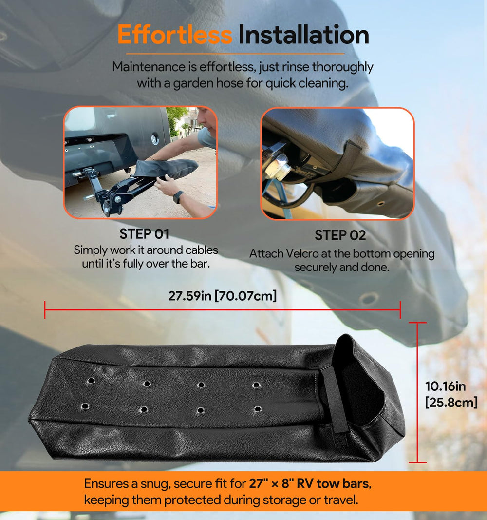 sixcow cover installed on tow bar demonstrating secure protection benefit