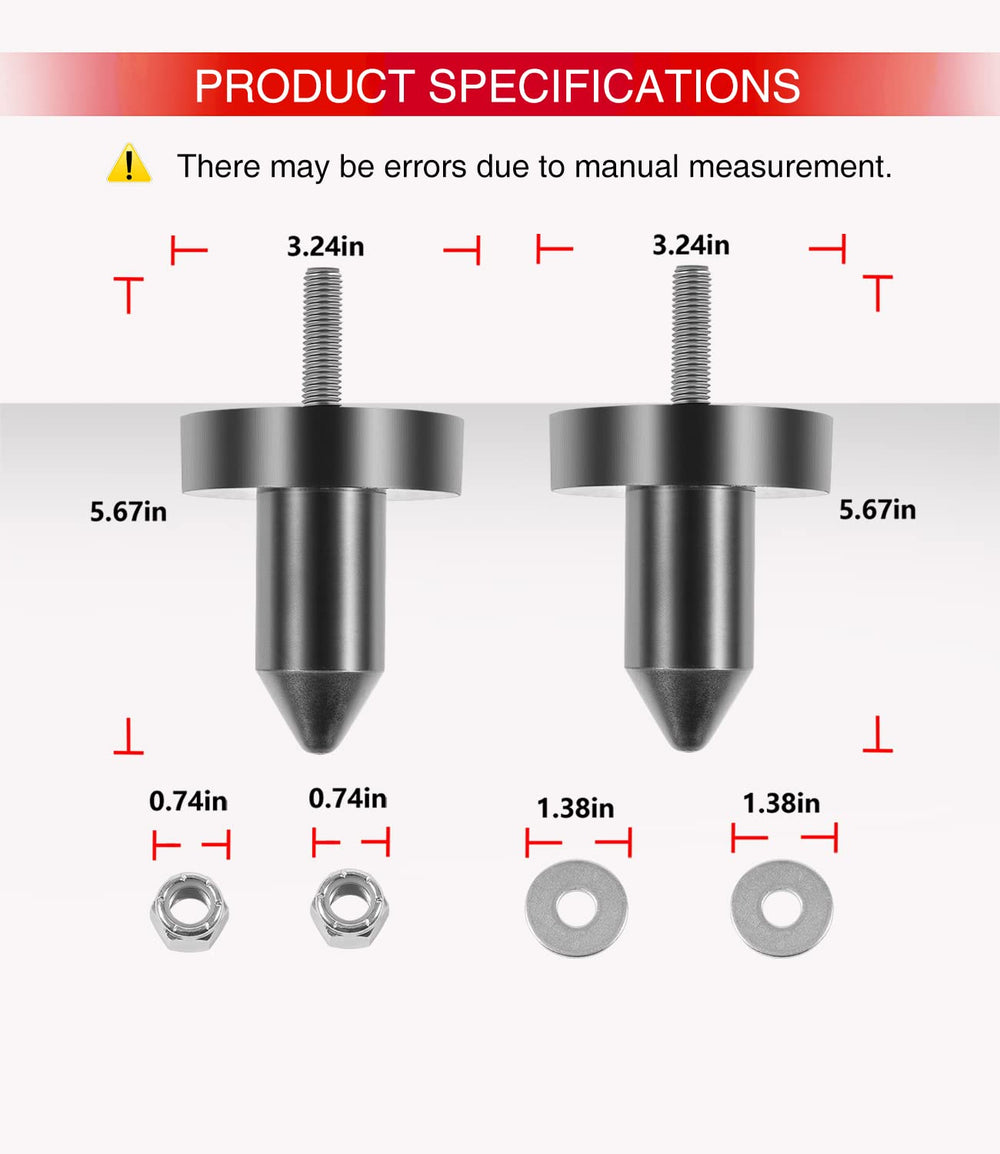 sixcow bolt and bushing size comparison illustrating correct scale for easy installation
