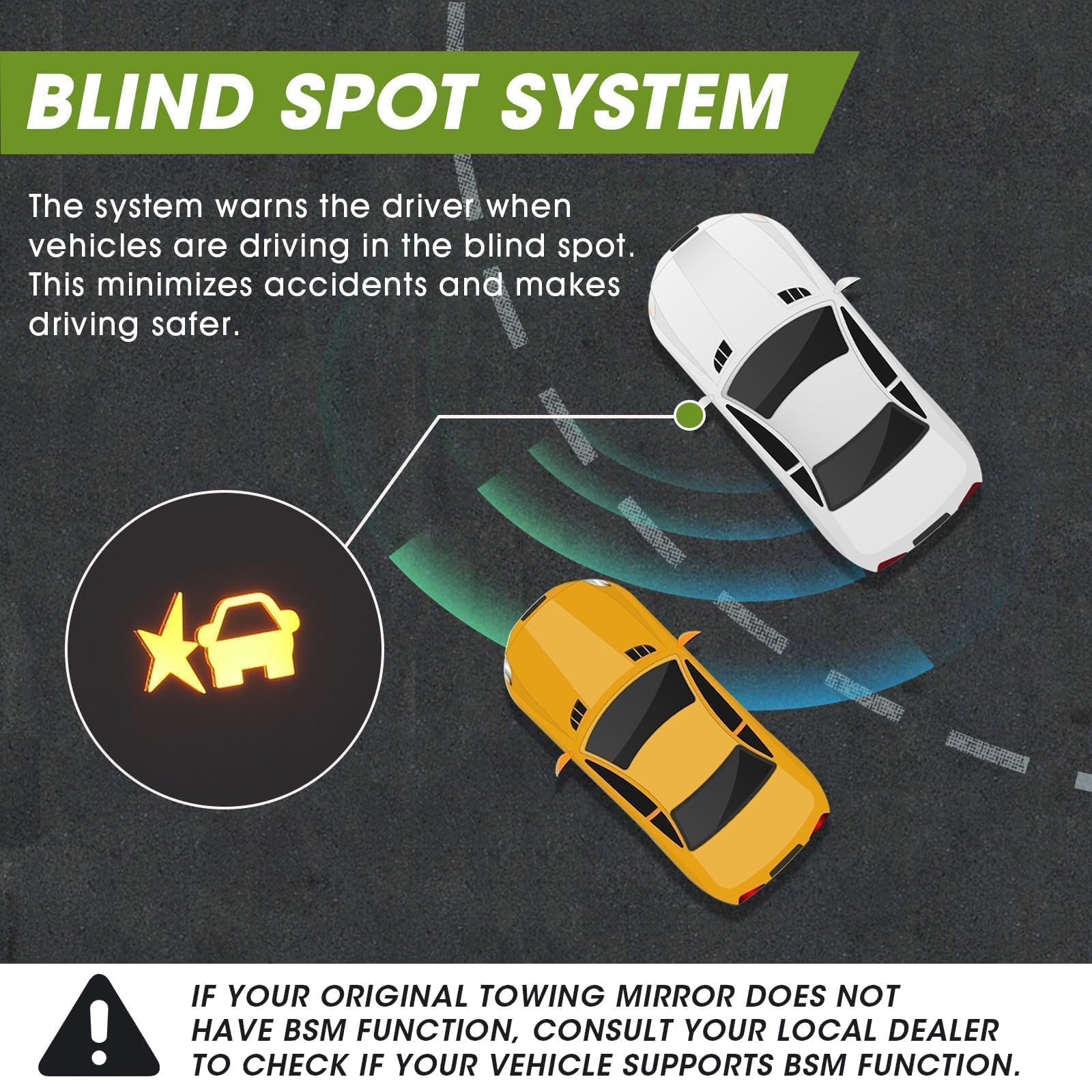 Siziom mirror in a towing scenario improving sightlines while hauling trailer