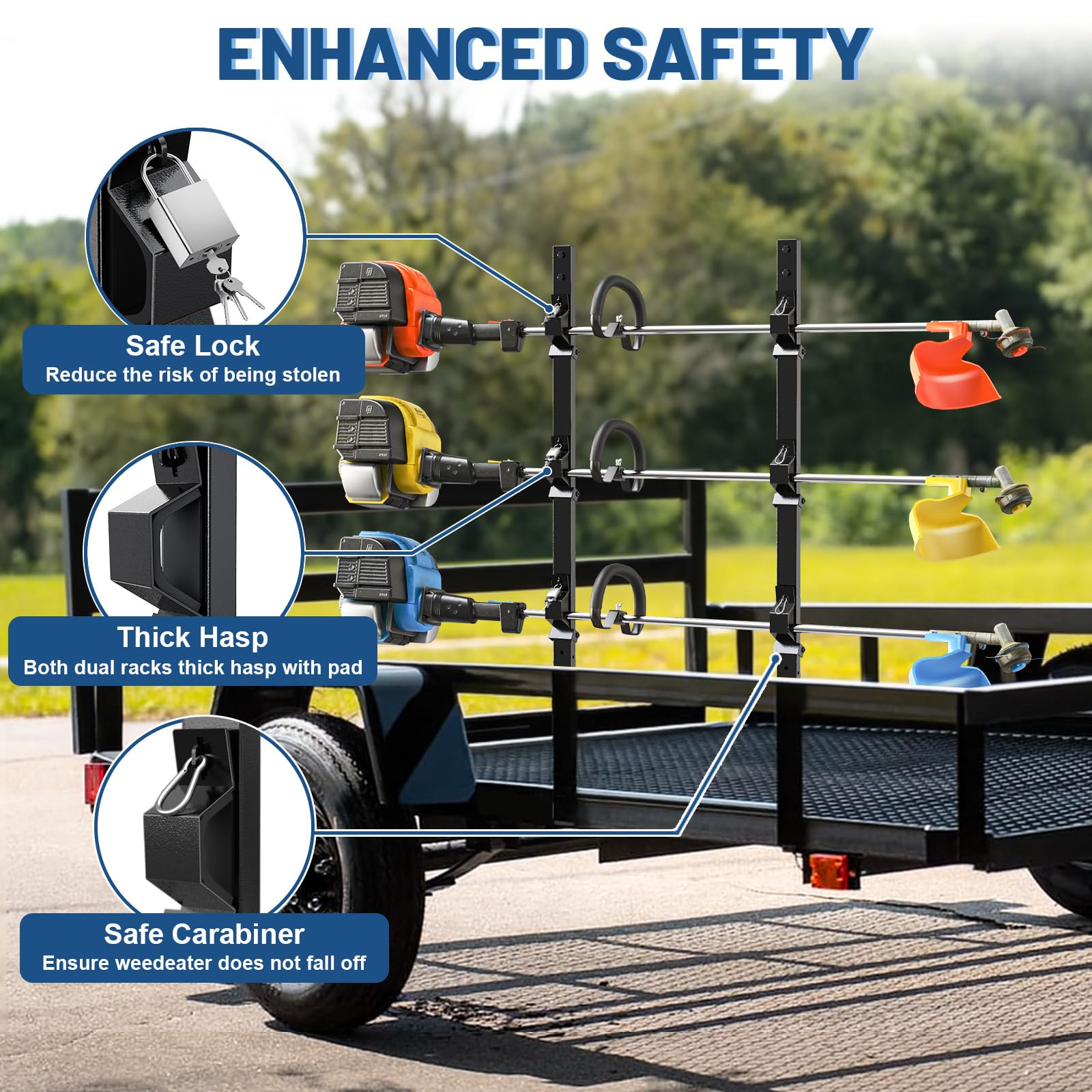 SJPULMO trimmers secured in rack during transport reducing movement and damage