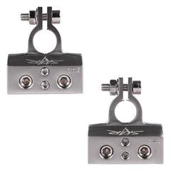 Skar Audio close-up of machined zinc-alloy terminal surface for improved conductivity