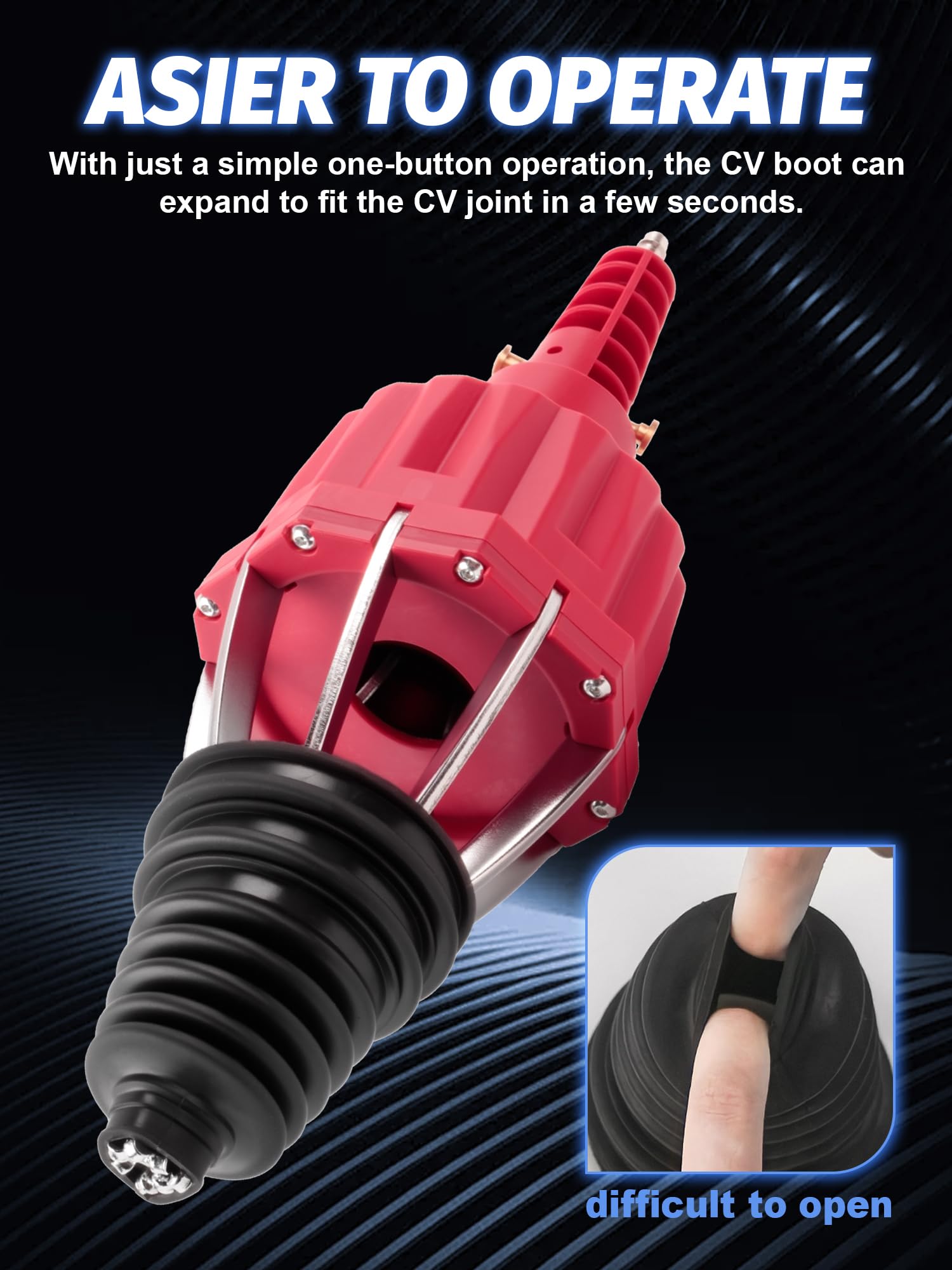 SKCOAUTO handle and steel body detail showing 45# steel durability and corrosion resistance