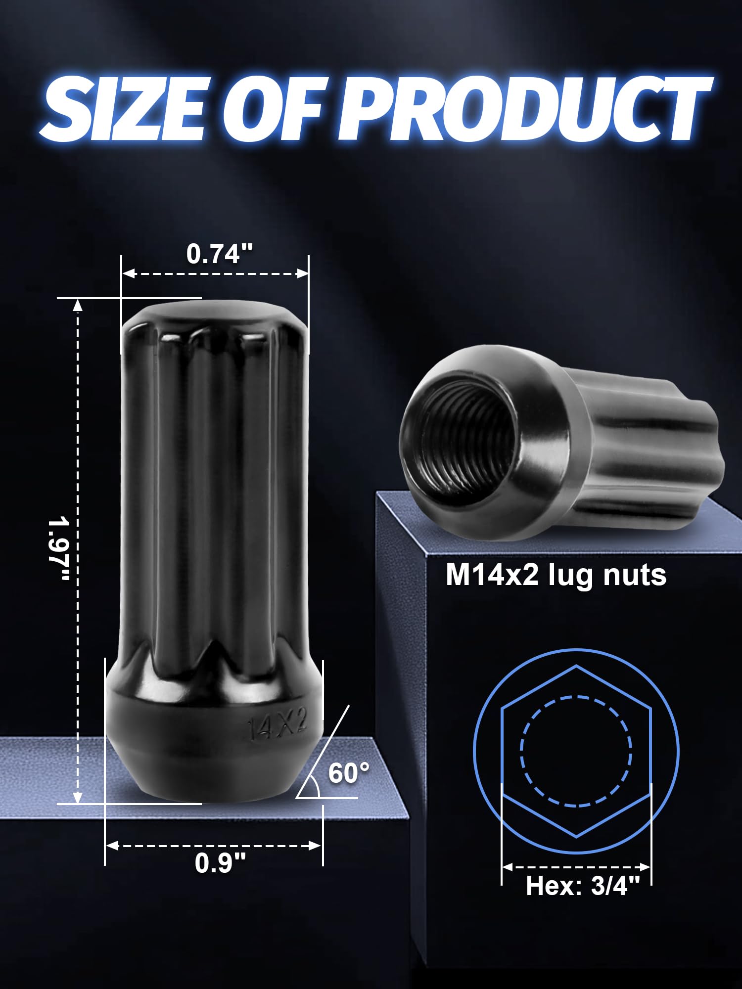 SKCOAUTO close-up of XL spline pattern offering secure wrench engagement and easy installation