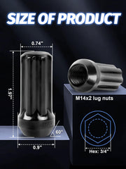 SKCOAUTO close-up of XL spline pattern offering secure wrench engagement and easy installation