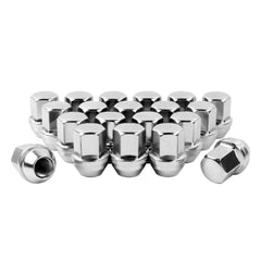 SKCOAUTO front view of 20-piece chrome lug nuts showing quantity and finish benefits