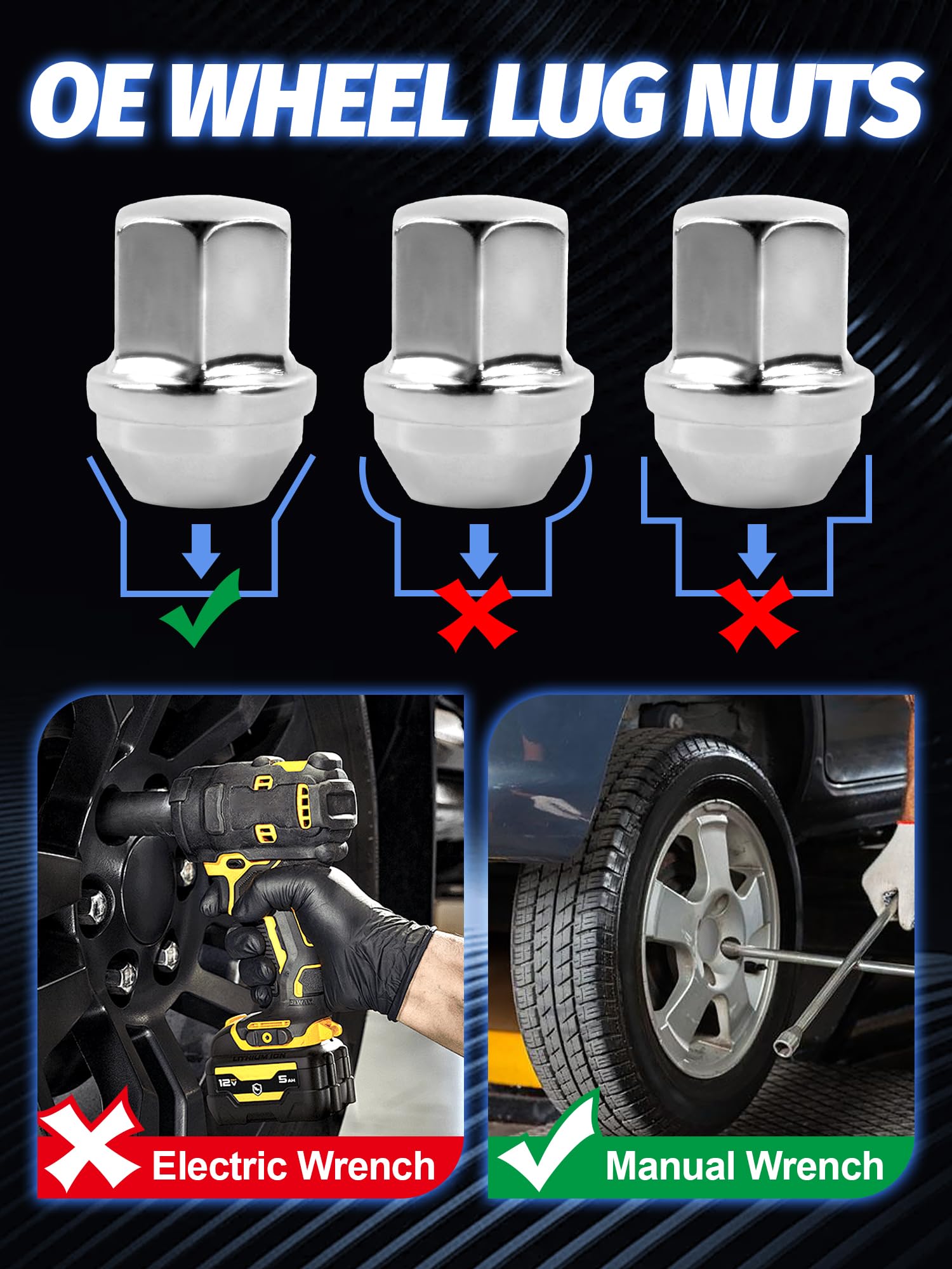 SKCOAUTO lug nut fitted with 22mm socket showing easy installation and correct tool fit