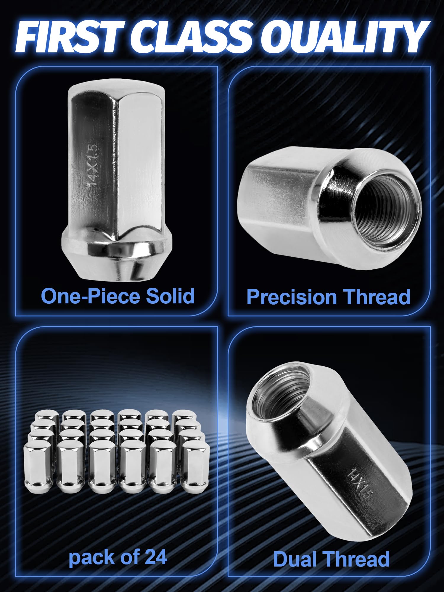 SKCOAUTO lug nut beside ruler showing 1.77" overall length for accurate sizing