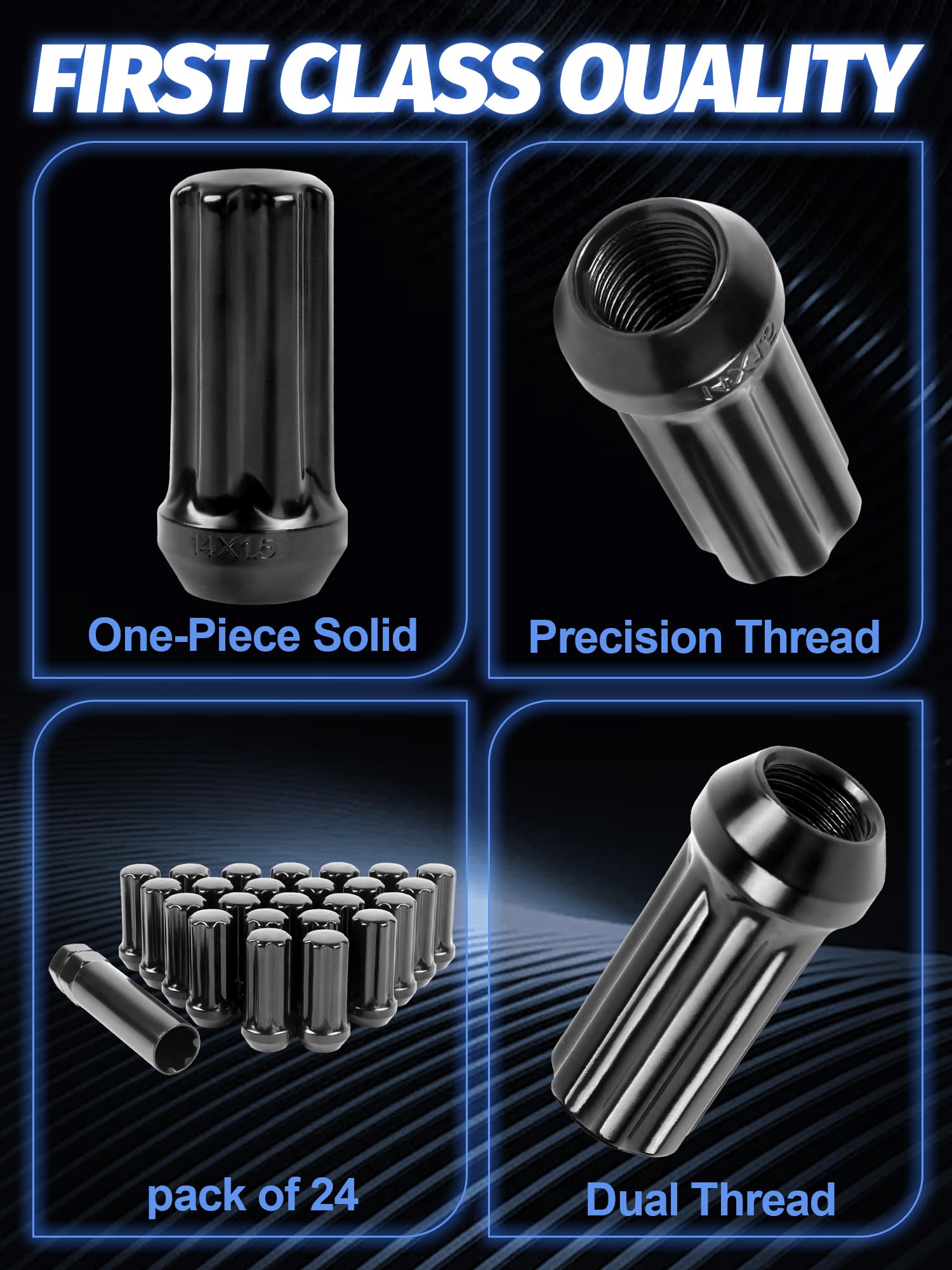 SKCOAUTO installed on aftermarket wheel demonstrating correct 60° conical seat fit