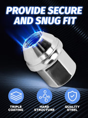 SKCOAUTO side profile of closed-end acorn lug nut demonstrating corrosion prevention