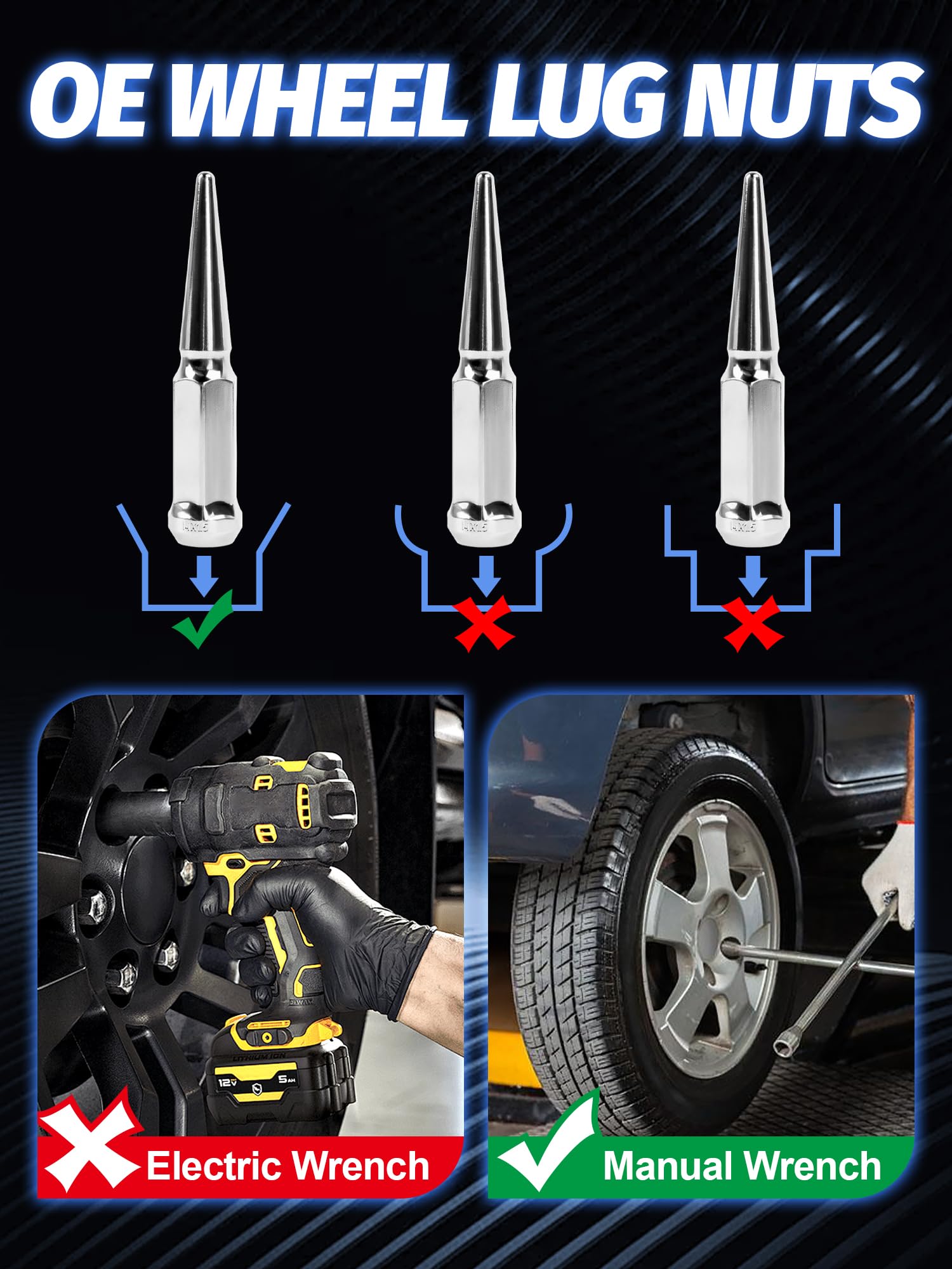 SKCOAUTO socket key placed beside a lug nut, illustrating easy installation benefit