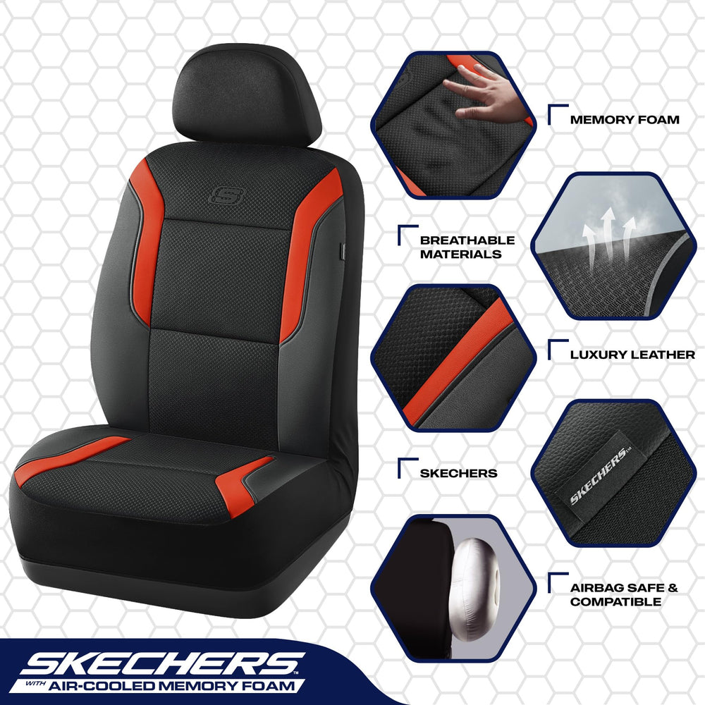 Skechers air-cool mesh detail showing breathable ventilation benefit