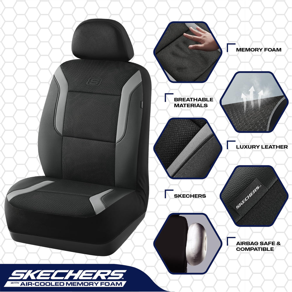 Skechers air-cool mesh detail highlighting breathable surface for cooler seating