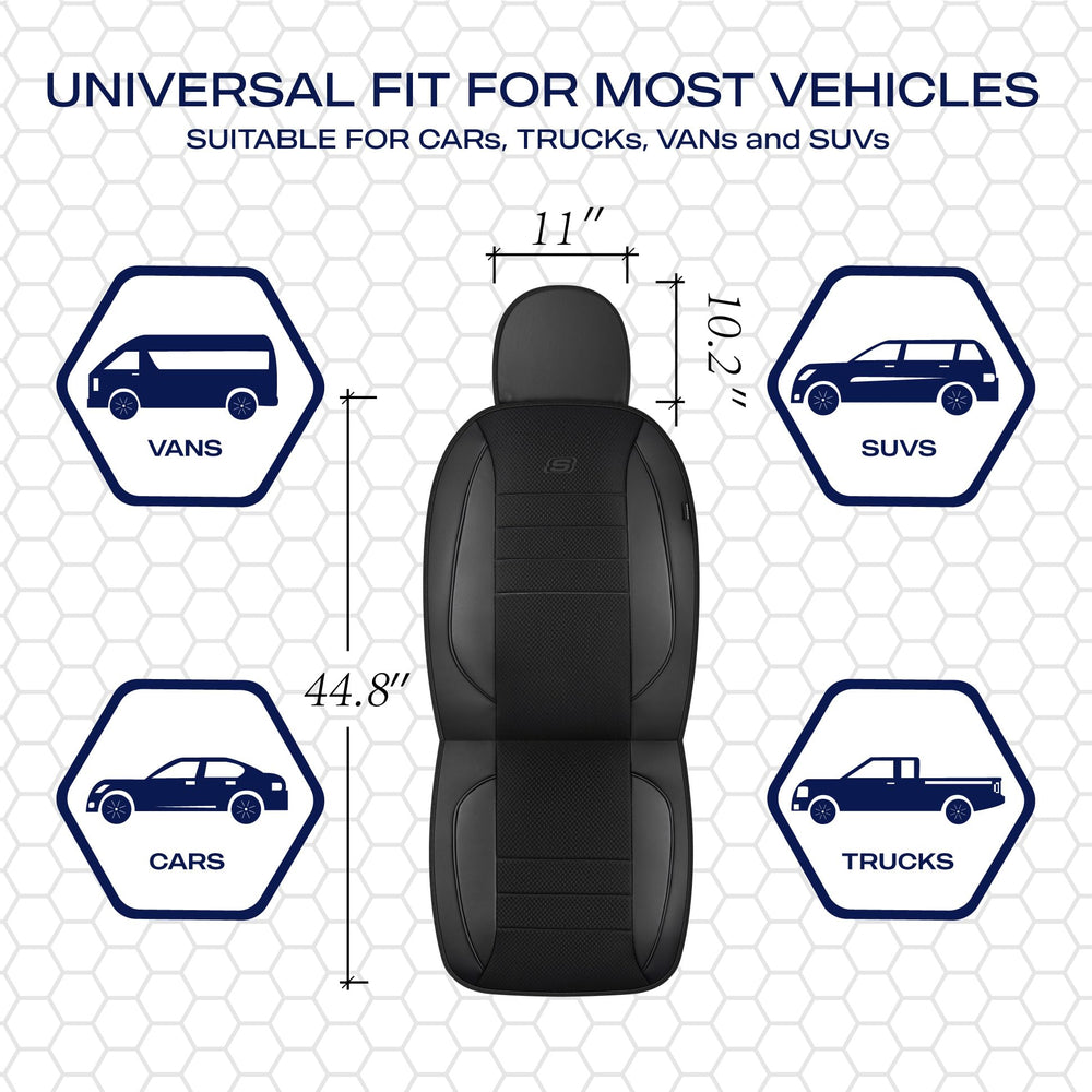 Skechers seat cover installed in sedan for everyday comfort