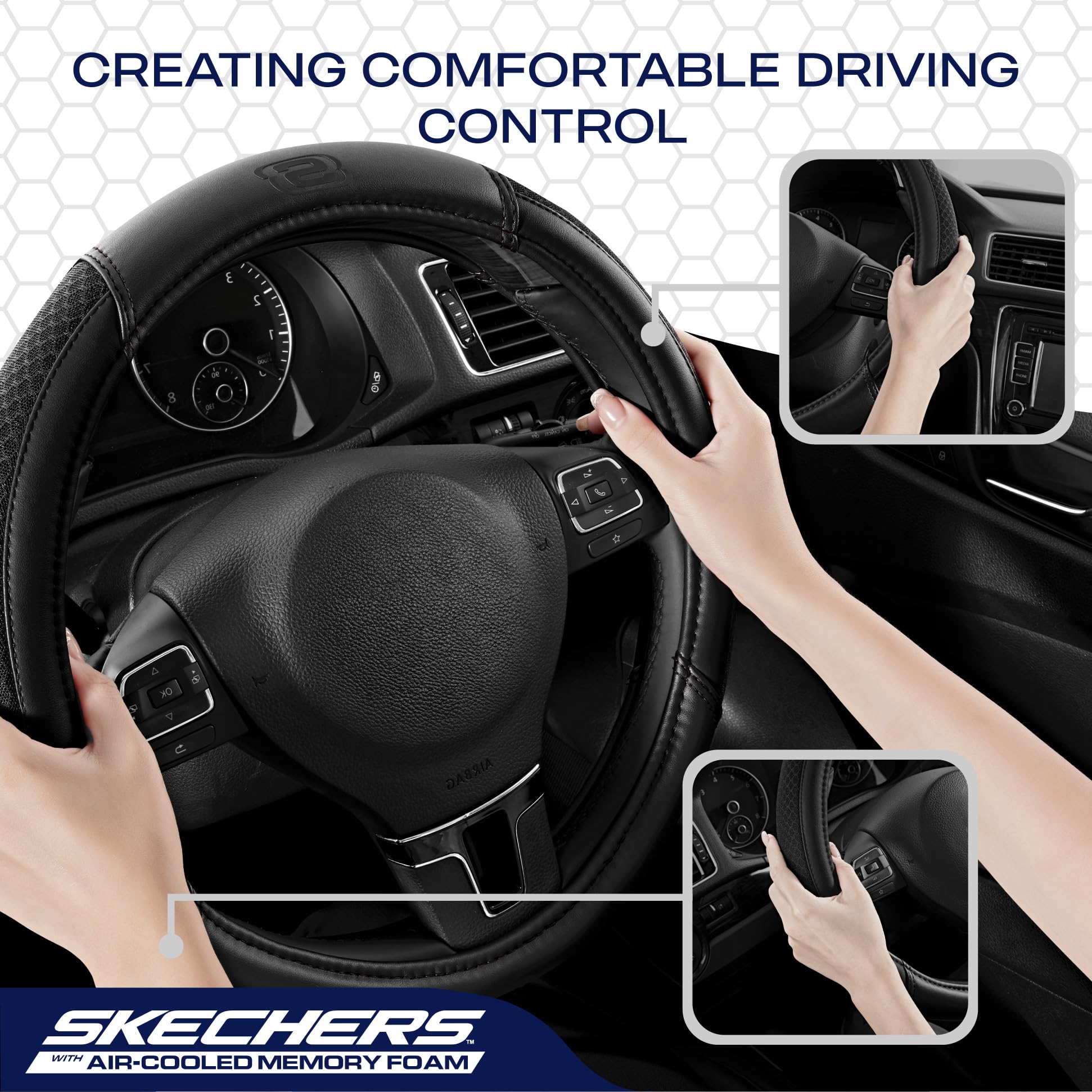 Skechers interior anti-slip rubber points securing cover to wheel and preventing rotation