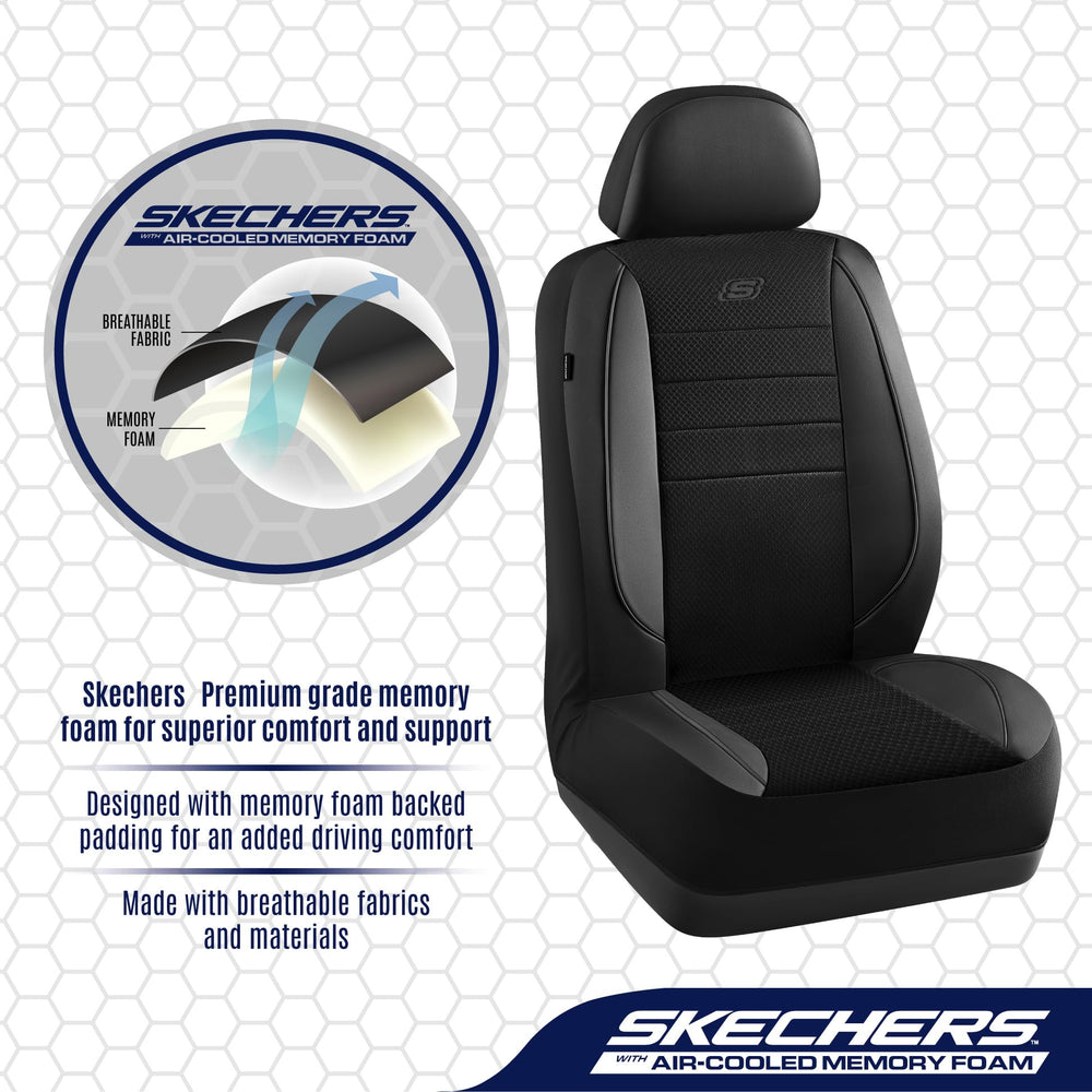 Skechers leather piping edge for durability and refined look