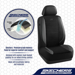 Skechers leather piping edge for durability and refined look