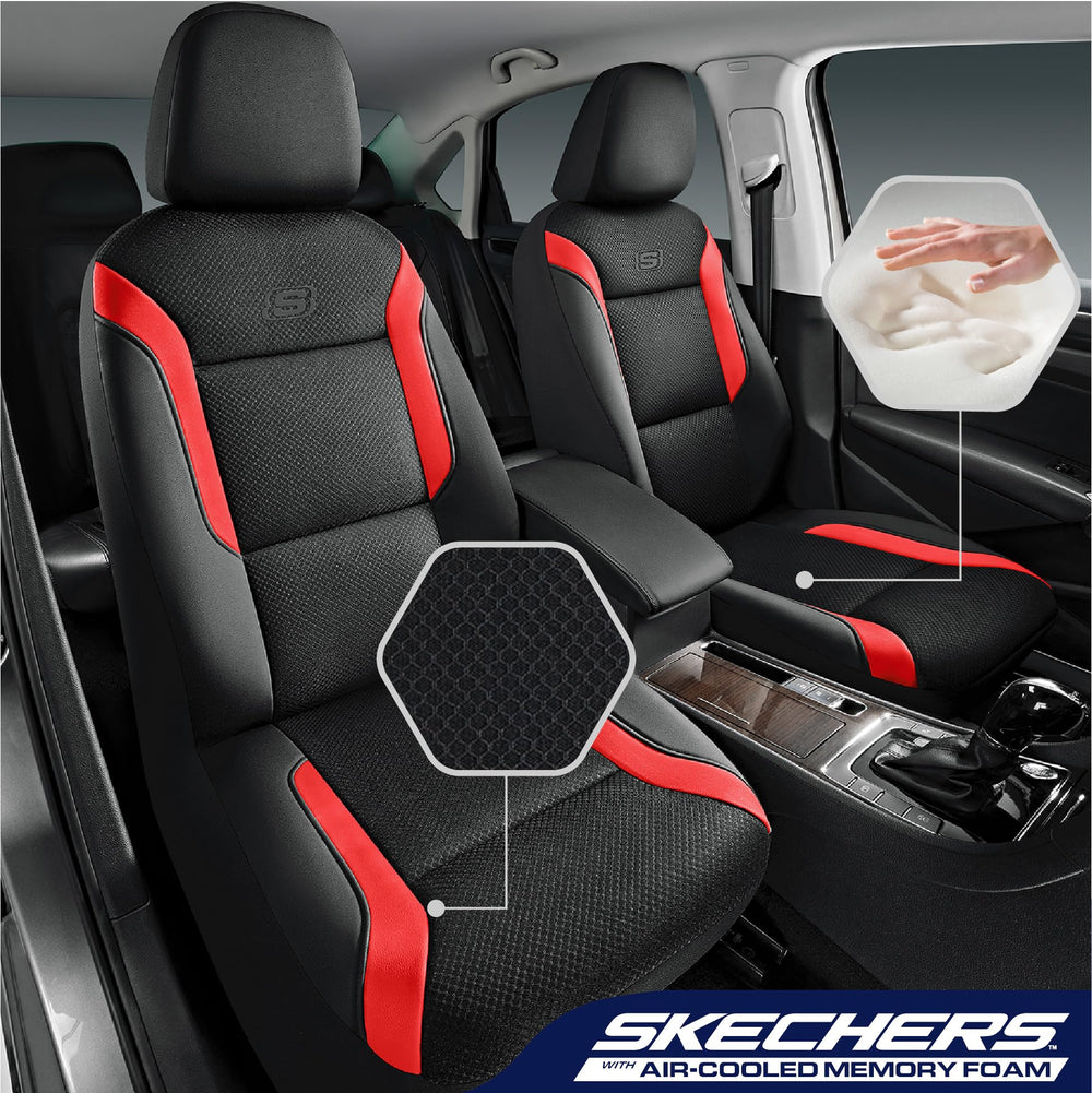 Skechers close-up of memory foam padding showing contouring comfort benefit