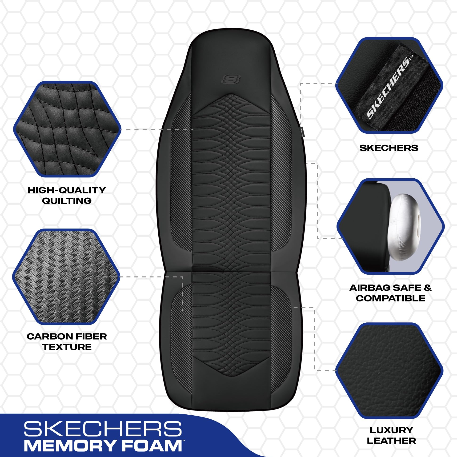 Skechers memory foam cross-section showing cushioning for long-drive comfort