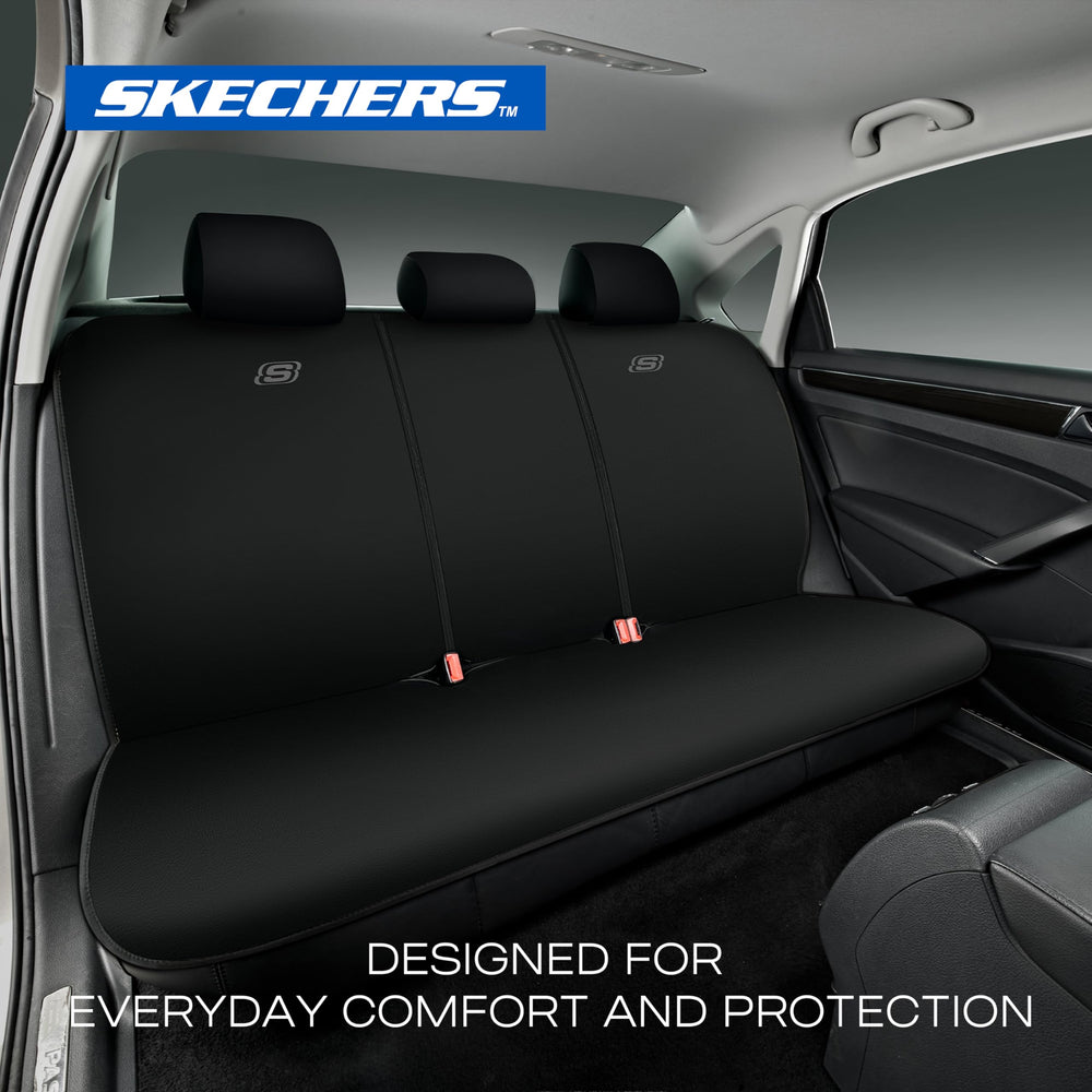 Skechers rear seat shown with child seat for family-friendly protection