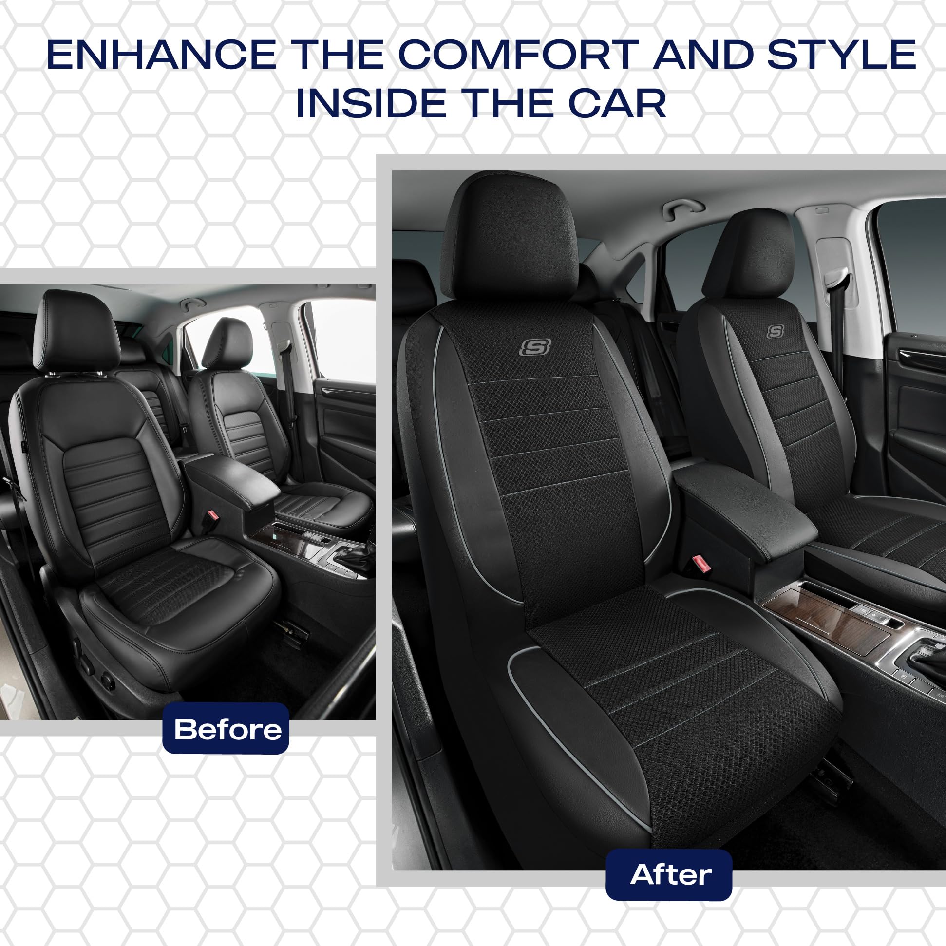 Skechers seat cover installation showing easy fit and straps