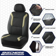 Skechers seat cover installed front seat demonstrating neat fit and protection