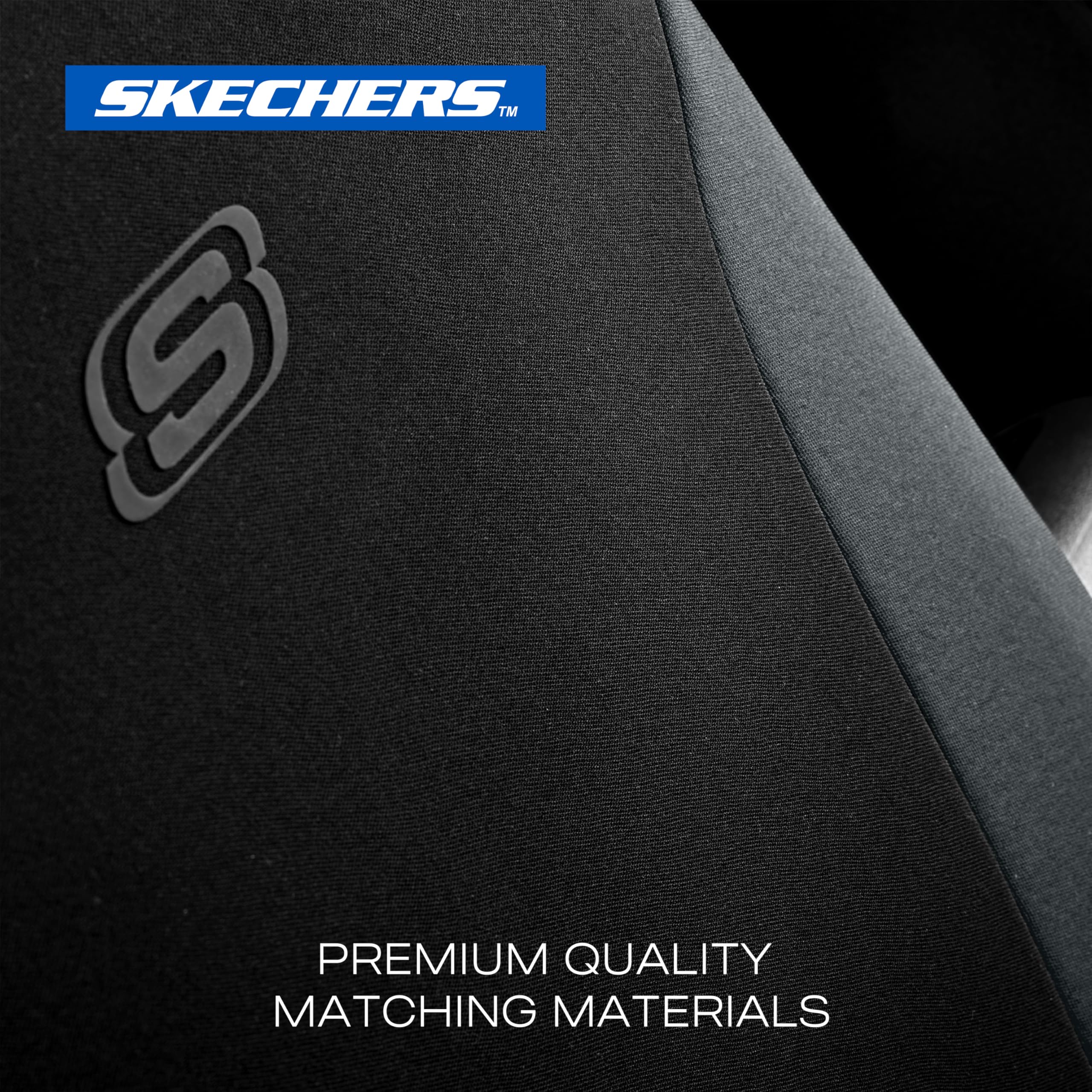 Skechers covers installed in a sedan illustrating protection and style