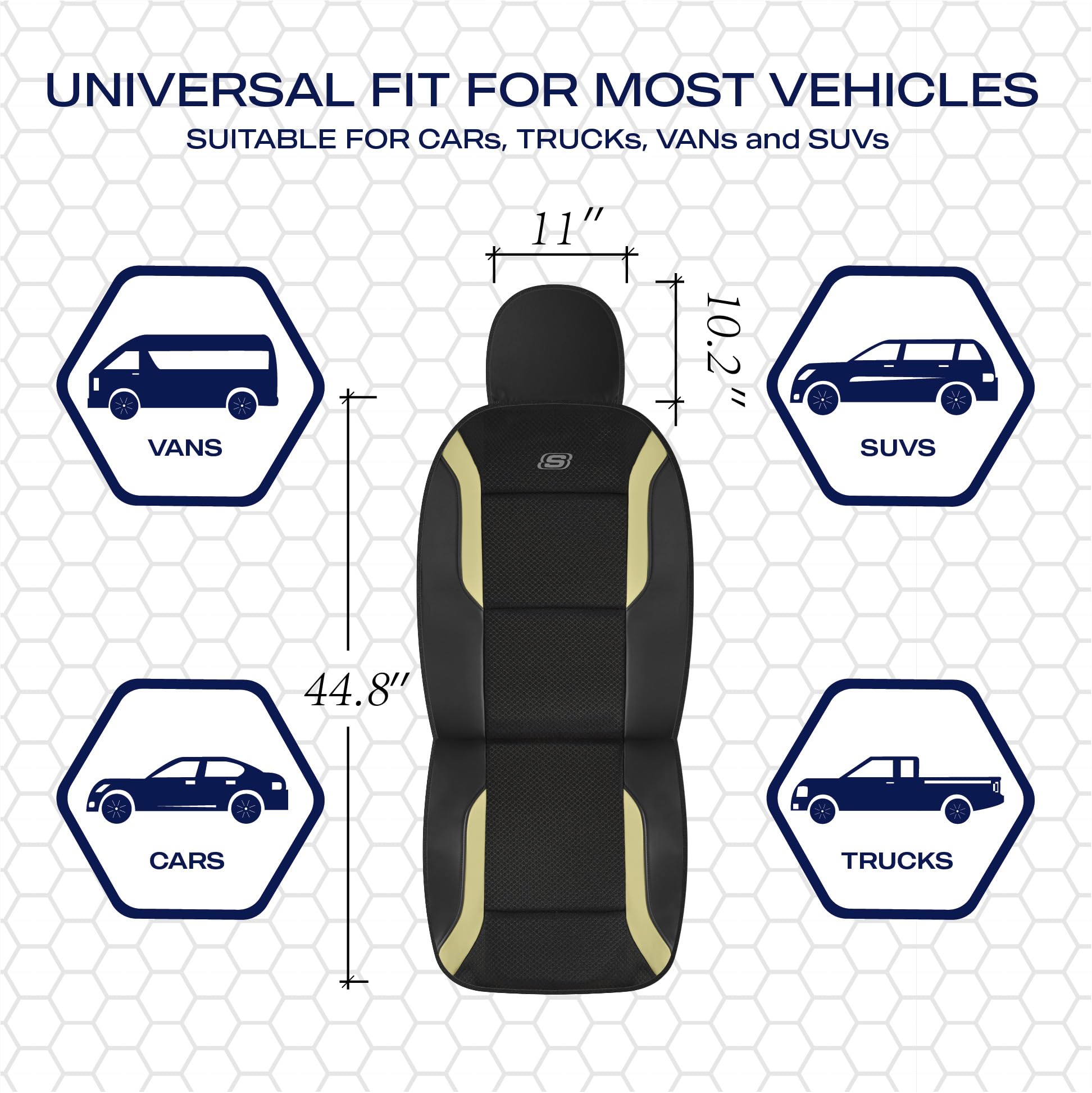 Skechers cover side view showing airbag compatibility and safety