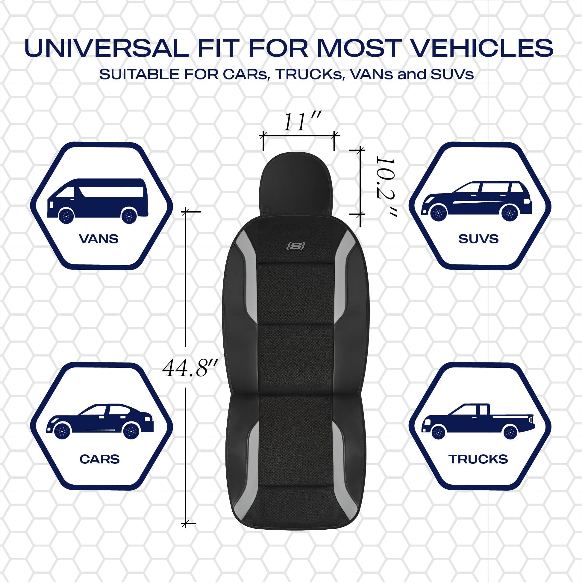 Skechers seam detail showing airbag-compatible design for safe deployment