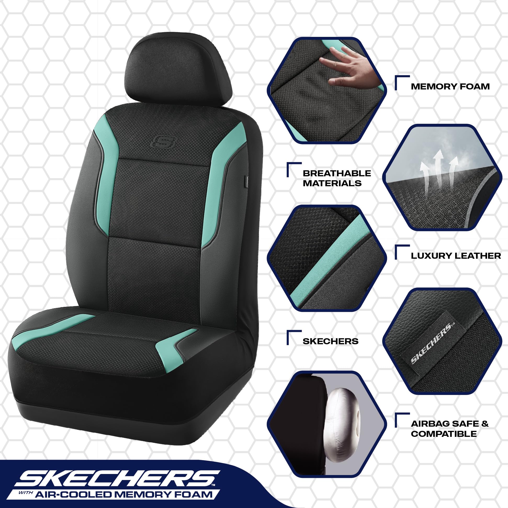Skechers side airbag seam demonstrating safe airbag compatibility