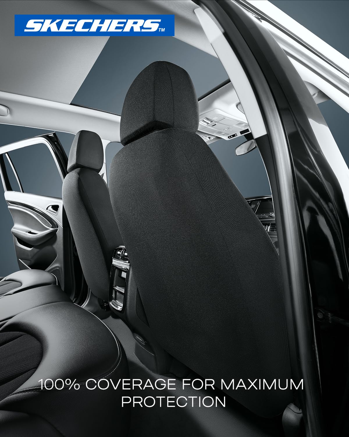 Skechers size scale comparison showing headrest to seat fitment