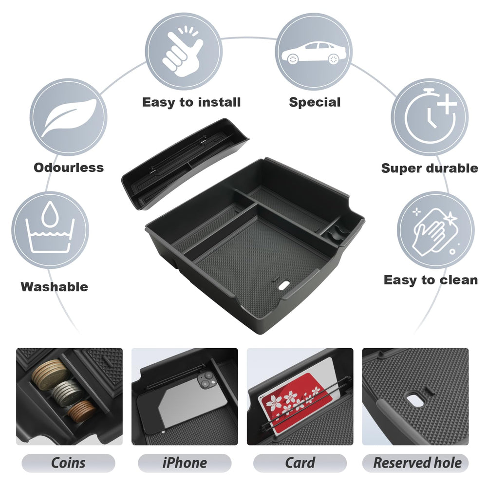 SKTU organizer beside phone and wallet showing size and efficient capacity benefit
