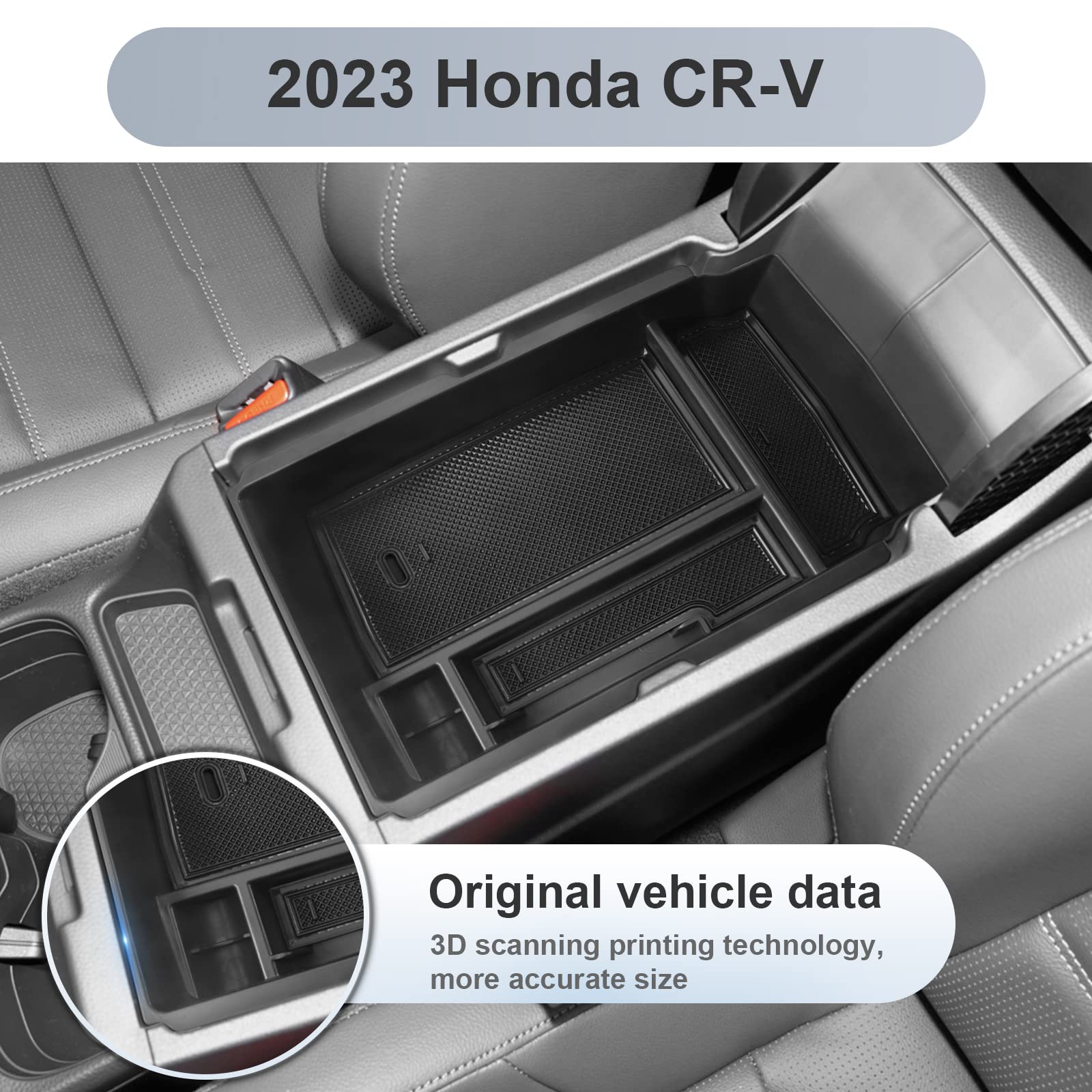 SKTU installed in CR-V console top view offering tidy storage at arm’s reach