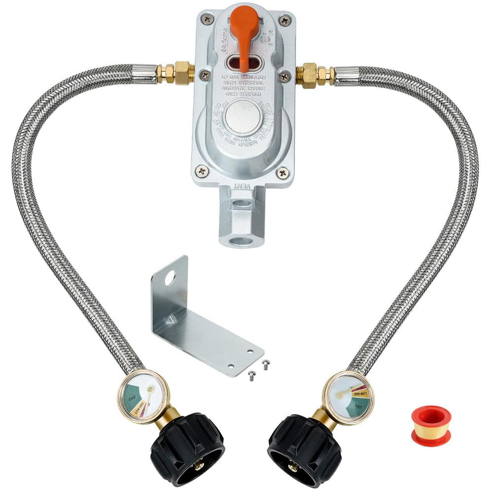 Skyflame front view of regulator kit showing compact layout and user-friendly controls for reliable switching