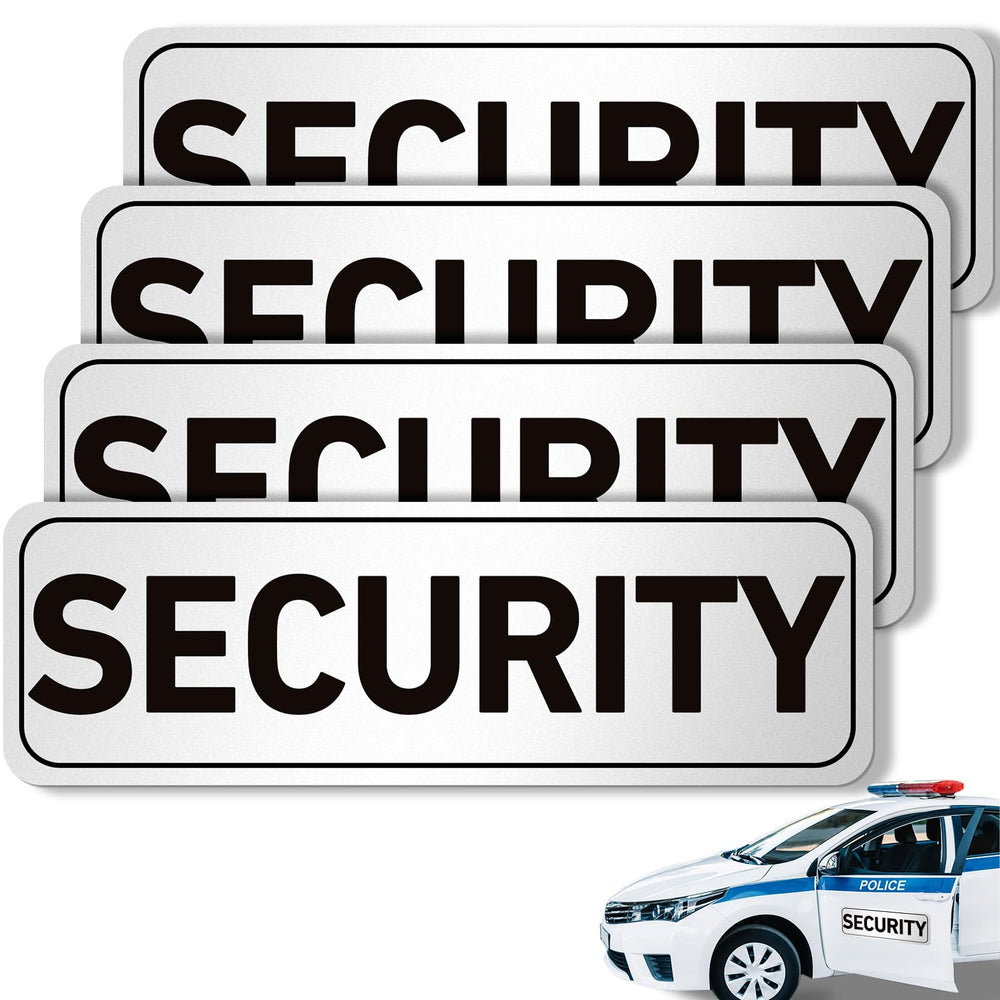 Skyygemm front view of four magnetic security signs showing clear identification benefit