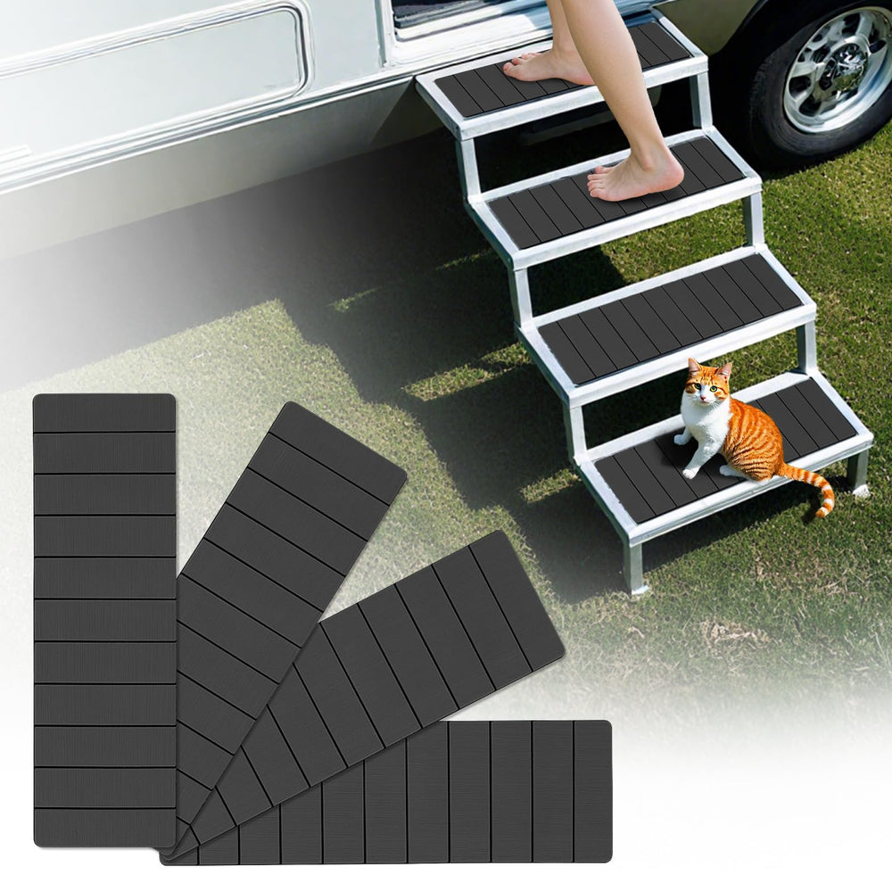 SKYJDM front pack view showing dark gray step covers and quick install benefit