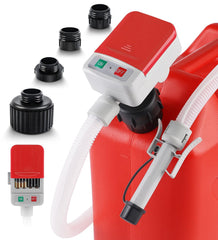 SKYJDM red pump front view showing compact body and handle, portable refueling benefit