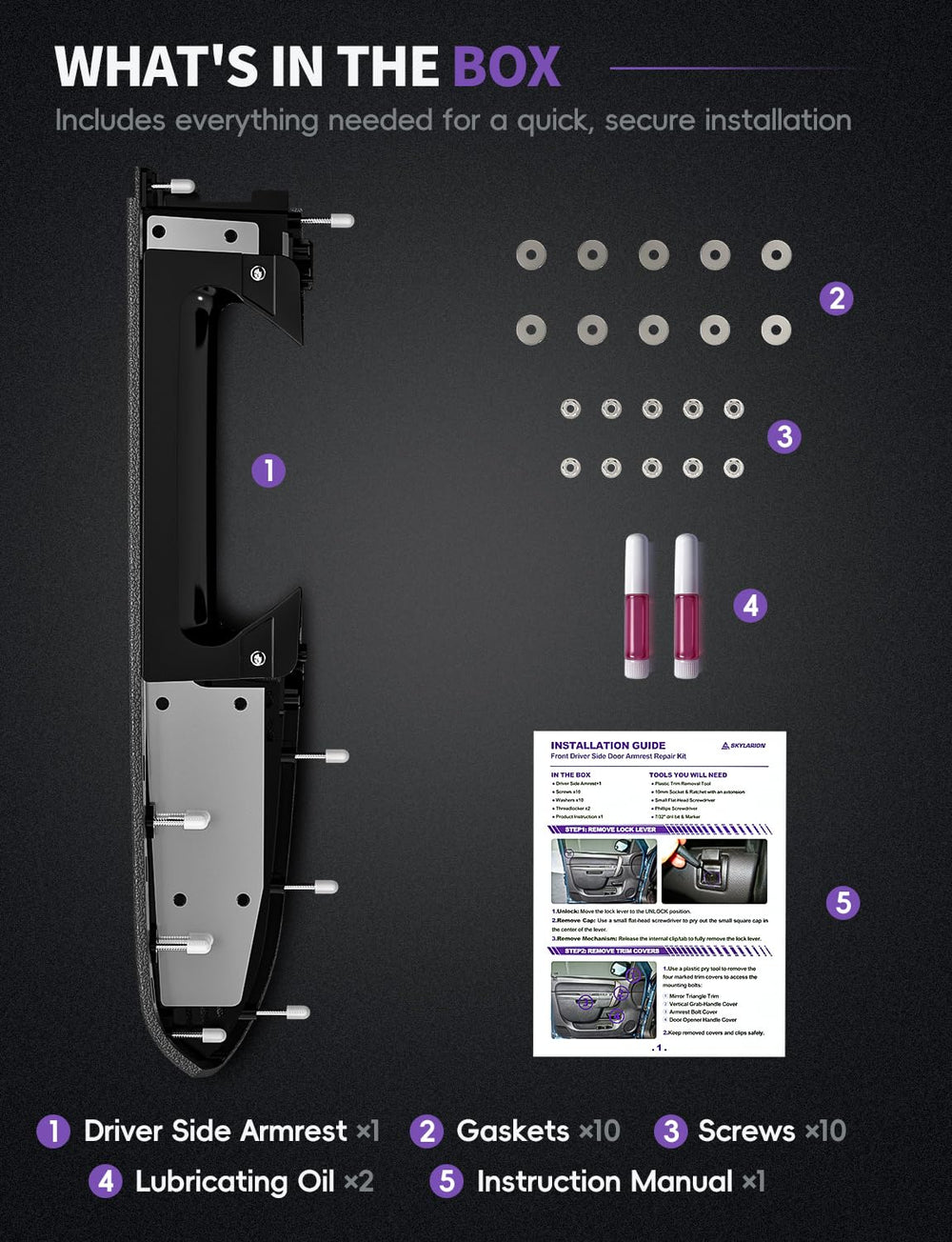 Skylarion armrest in truck interior lifestyle shot showing restored comfort and style