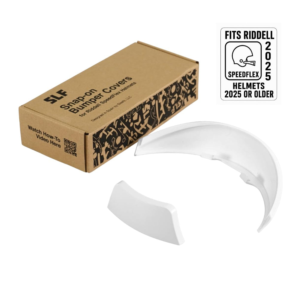 SLEEFS white rear bumper cover fitted to Riddell Speedflex displaying clean coverage and durability